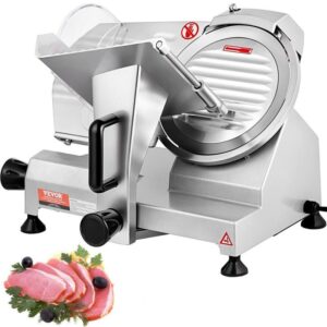 VEVOR Commercial Meat Slicer, 200W, 350-400RPM Slicer with 8 in. Carbon Steel