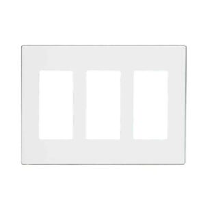 Leviton 3-Gang Gray Rocker Screwless Wall Plate Polycarbonate 80311-GY (1-Pack)