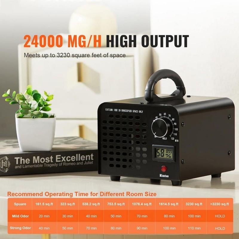 SKYSHALO Ozone Generator, 3230 sq. ft. HEPA-Type Ozone Generator in Black - Image 7