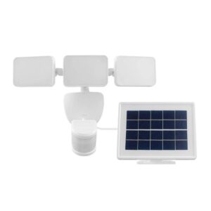 Defiant 180 Degree White Motion Sensor Solar Outdoor 3-Head Motion Activated