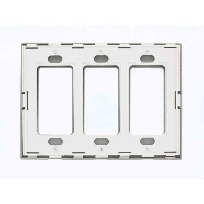 Leviton 3-Gang Gray Rocker Screwless Wall Plate Polycarbonate 80311-GY (1-Pack) - Image 2