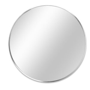 36x36 Silver Round Metal Frame Wall Mount Bathroom Vanity Dressing Mirror
