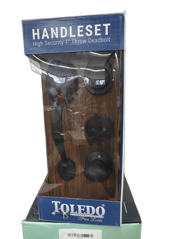 TOLEDO Single Cylinder Iron Black Door Handleset - Image 2
