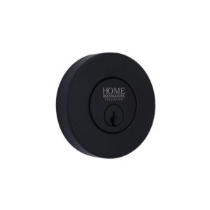 Home Decorators Collection Round Matte Black Single Cylinder Deadbolt