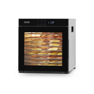 VEVOR 10-Tray Food Dehydrator, 1000W Electric Dryer in Silver