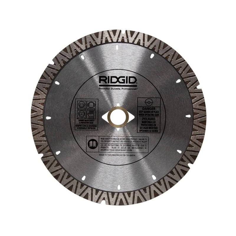 RIDGID TURBO-V 7 In. Turbo Rim Diamond Blade for Masonry High Efficiency Cutting - Image 2