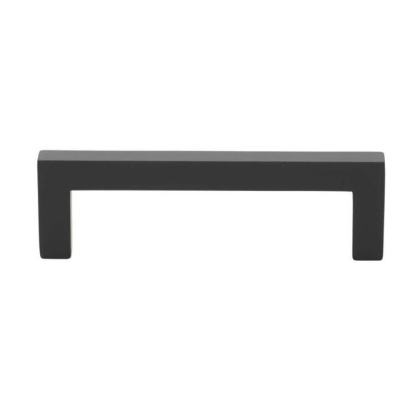 GLIDERITE 3-3/4" Matte Black Solid Square Slim Cabinet Drawer Bar Pulls(10-Pack)