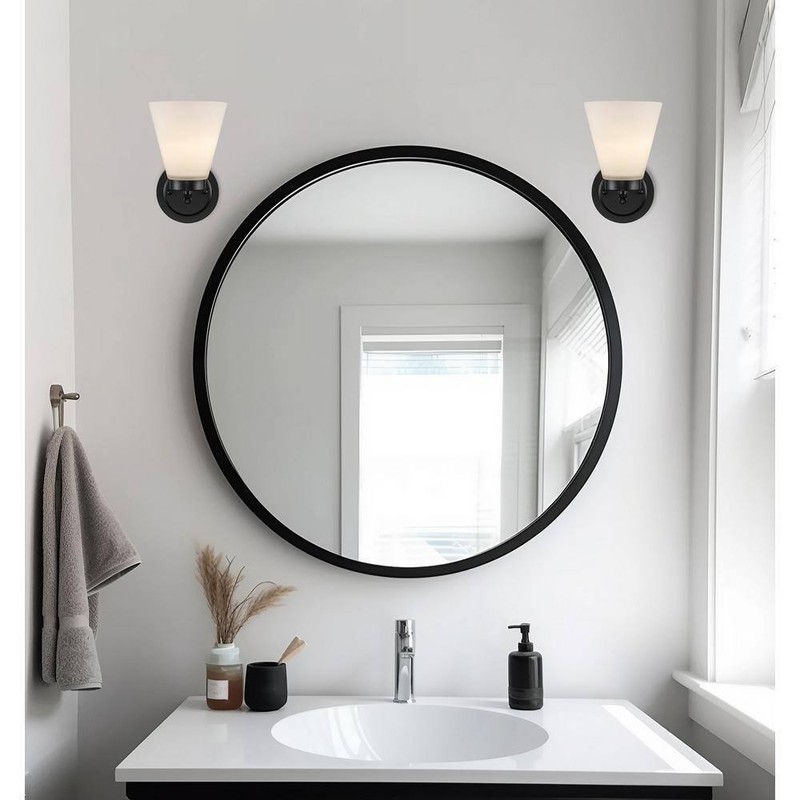 Bel Air Lighting Fifer 1-Light Black Indoor Wall Sconce Light Fixture - Image 2