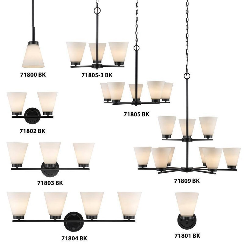 Bel Air Lighting Fifer 1-Light Black Indoor Wall Sconce Light Fixture - Image 5