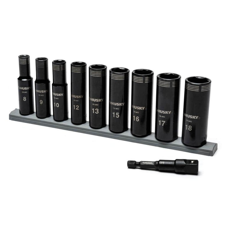 Husky 3/8 in. Drive Thin Wall Deep Metric Impact Socket Set 6-Point (10-Piece) - Image 6