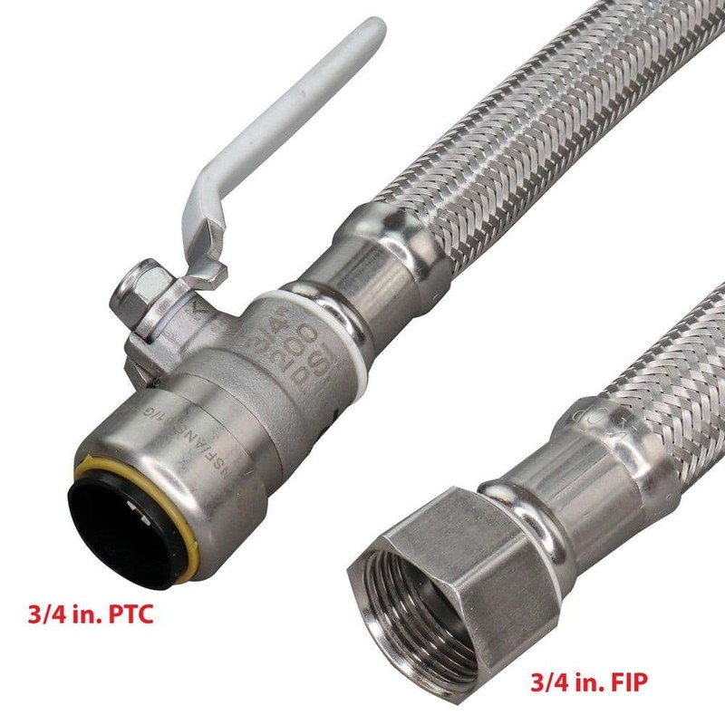Everbilt 3/4in PTC x FIP 18in SS Water Heater Connector Valve - Image 3
