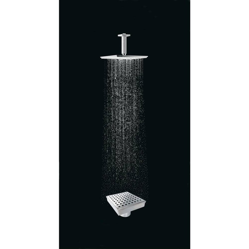 RELN 8" x 8" Stainless Steel Square Shower Drain with Tile Insert Drain Cover - Image 3