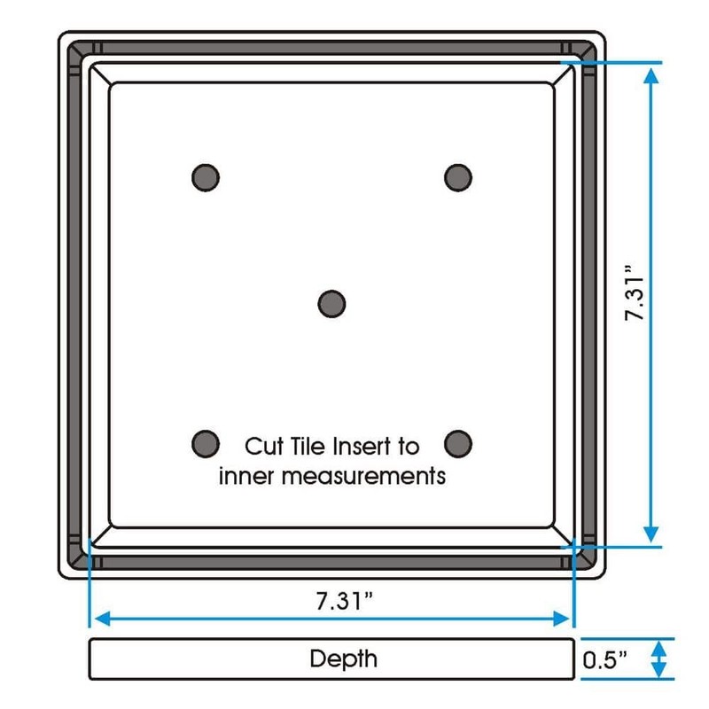 RELN 8" x 8" Stainless Steel Square Shower Drain with Tile Insert Drain Cover - Image 6