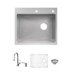 Glacier Bay Dolancourt 25in Single Bowl SS Sink w Faucet