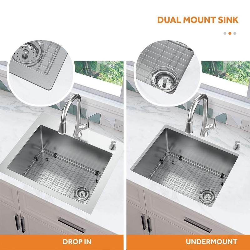 Glacier Bay Dolancourt 25in Single Bowl SS Sink w Faucet - Image 4