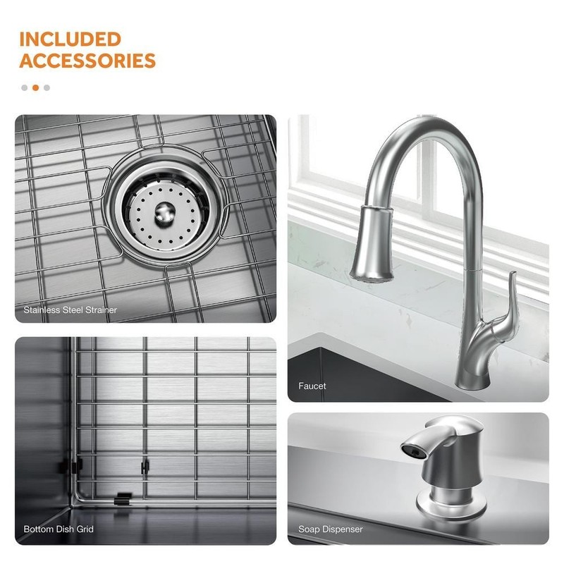 Glacier Bay Dolancourt 25in Single Bowl SS Sink w Faucet - Image 7