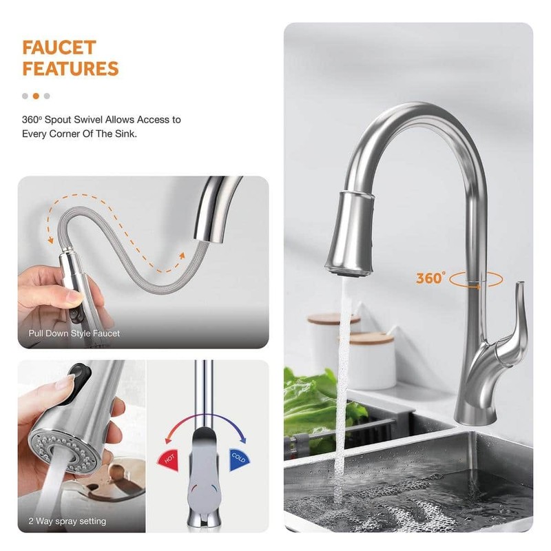 Glacier Bay Dolancourt 25in Single Bowl SS Sink w Faucet - Image 10