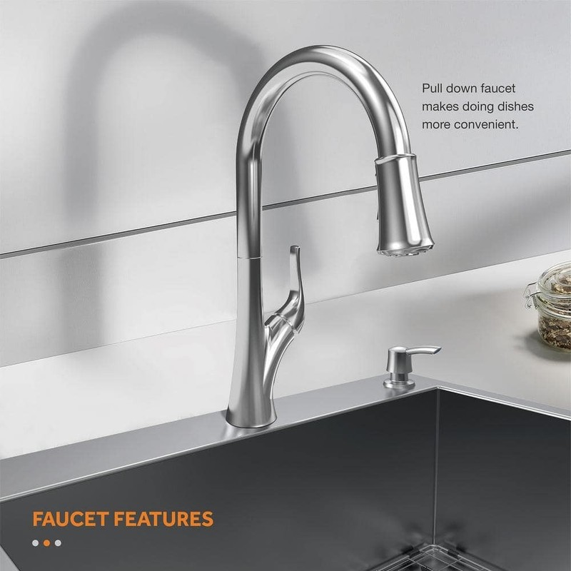 Glacier Bay Dolancourt 25in Single Bowl SS Sink w Faucet - Image 11