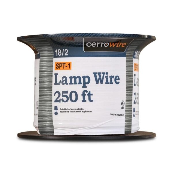 Cerrowire 250 ft. 18/2 Silver Stranded SPT-1 Copper Lamp Wire