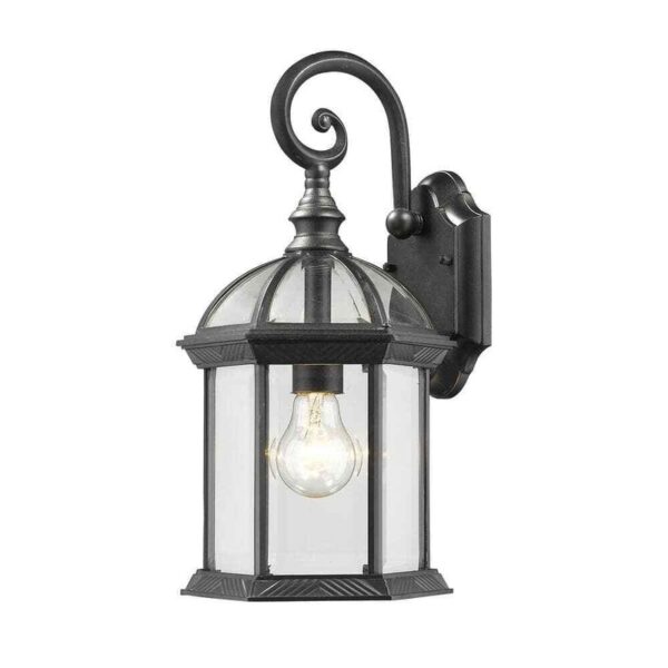 Z-Lite Annex Black Outdoor Hardwired Lantern Wall Sconce with No Bulbs Included