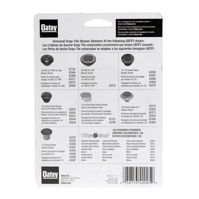 Oatey 4-1/4 in. Round Universal Snap-In Shower Strainer in Stainless Steel - Image 4