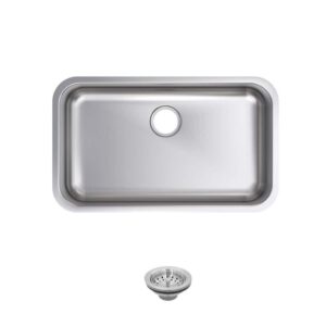 Glacier Bay 32 in. Undermount Single Bowl 18-Gauge Stainless Steel Kitchen Sink