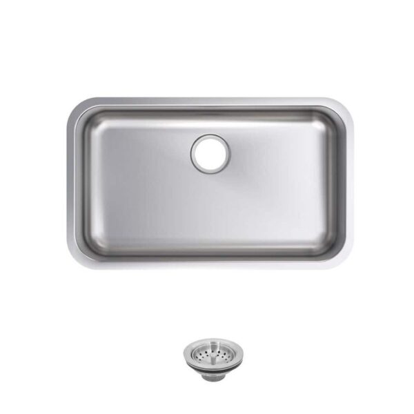 Glacier Bay 32 in. Undermount Single Bowl 18-Gauge Stainless Steel Kitchen Sink