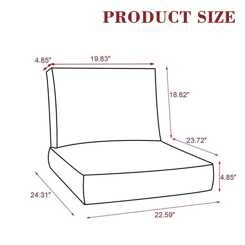 Uixe 23" x 24" 19" x 23". 2-Piece Deep Seat Rectangle Outdoor Lounge Chair - Image 2