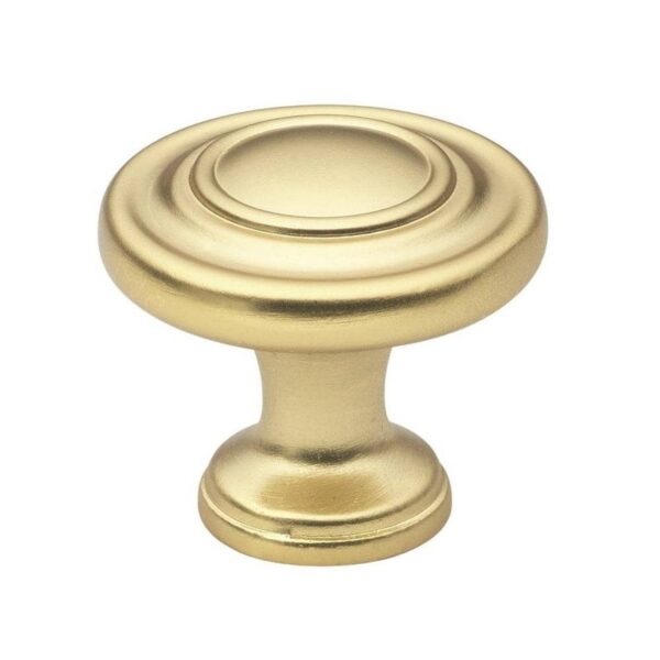 GlideRite 1.25 in. Dia Brass Gold Classic Round Ring Cabinet Knobs (30-Pack)