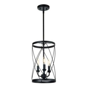 BELLADONNA Alexander 3-Light Black Pendant Chandelier