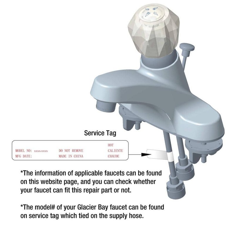 Glacier Bay Aragon Tub and Shower Acrylic Handle Replacement for Double - Image 6