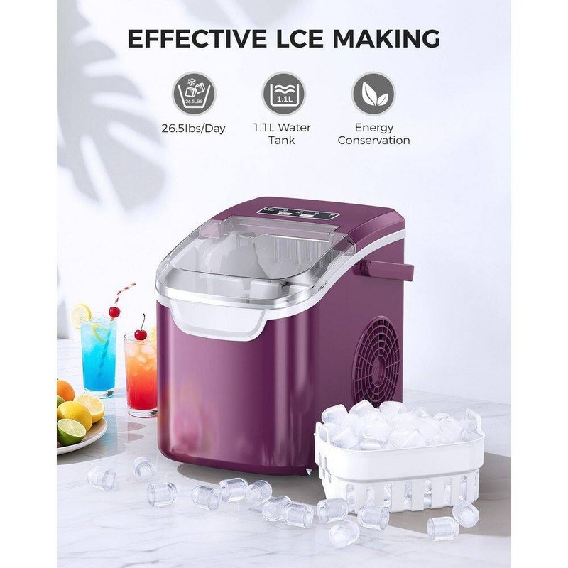 COWSAR 8.66" 26 lb. Portable Ice Maker Bullet Ice Machine w/Selectable Ice Size - Image 4