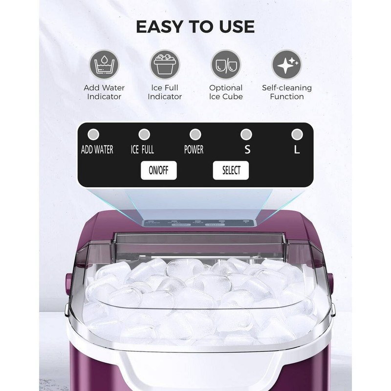 COWSAR 8.66" 26 lb. Portable Ice Maker Bullet Ice Machine w/Selectable Ice Size - Image 8
