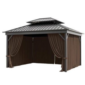 Kimunuk 10 ft. x 12 ft. Universal Outdoor Privacy Curtains, Gazebo Replacement