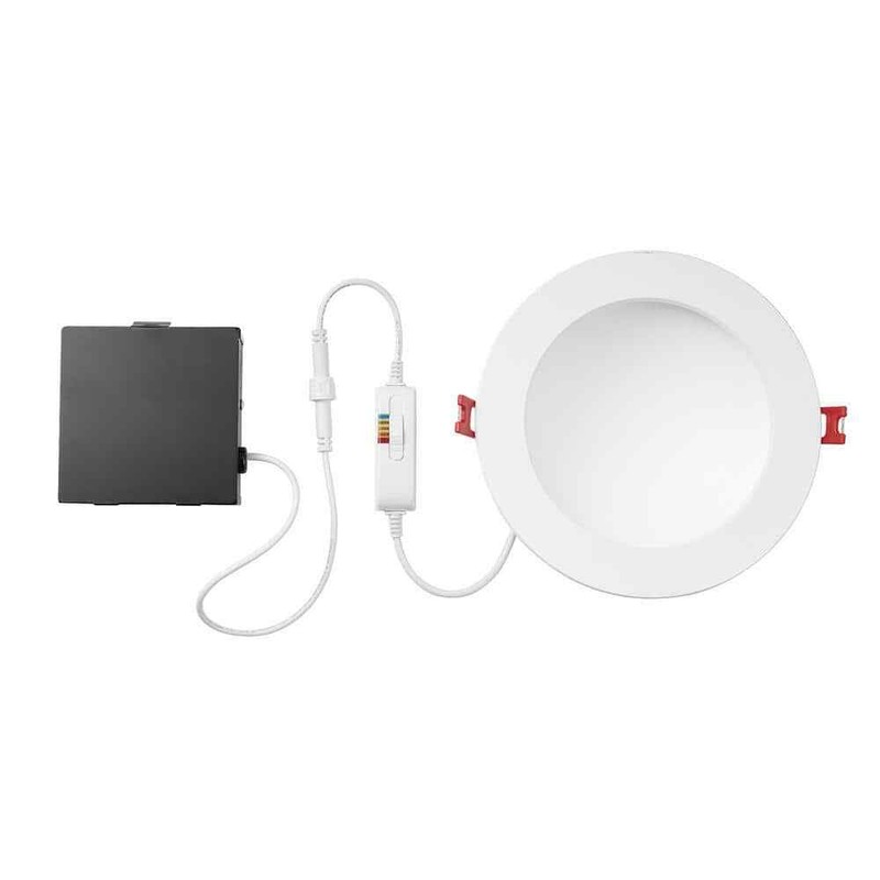 CE Ultra Low Glare LED 6 in Round Adj Color Temp Canless Recessed Light, White