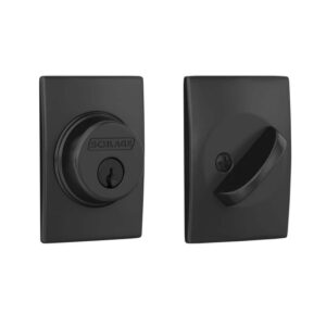 Schlage B60 Series Century Matte Black Single Cylinder Deadbolt Certified