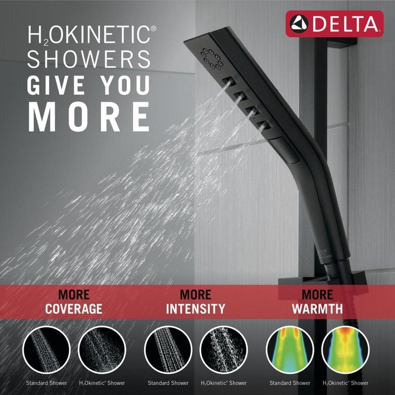 Delta 3-Spray Patterns Wall Mount Handheld Shower Head 1.75 GPM in Matte Black - Image 4