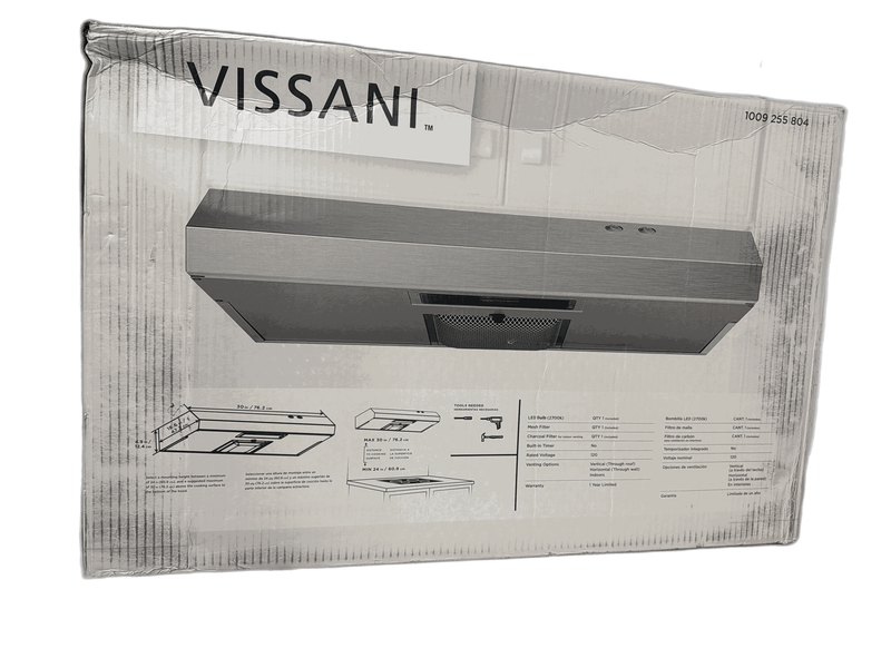 Vissani Arno 30 in 240 CFM Under Cabinet Range Hood Stainless Steel w Light - Image 10