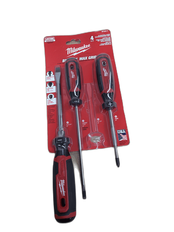 Milwaukee Multi-Bit Screwdriver Set with Cushion Grip (3-Piece)