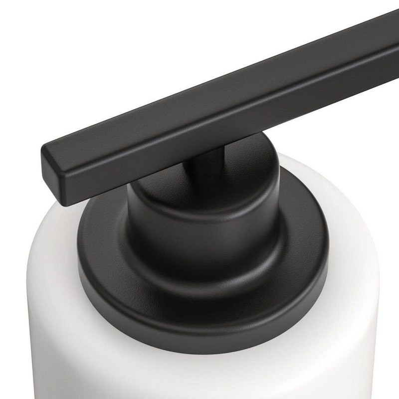 YANSUN 24 in. 3-Light Matte Black Bathroom Vanity Light with White Glass Shades - Image 4