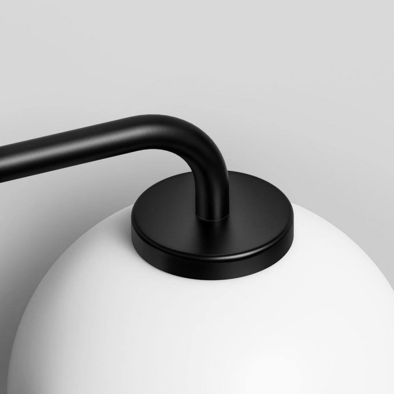 YANSUN 23 in. 3-Light Black Vanity Light with Globe Milk White Glass Shades - Image 4