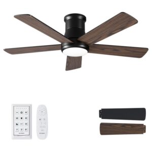 ZXXC 42 in. Indoor/Outdoor Black Downrod Mount Ceiling Fan with Dimmable