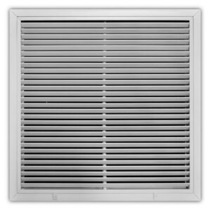 Everbilt 12 in. x 12 in. Aluminum Fixed Bar Return Air Filter Grille in White