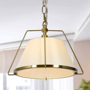 Uolfin Modern Copper Gold Pendant Light, 1-Light Brass Bowl Island Pendant Light