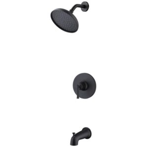 Glacier Bay Oswell Single Handle Tub Shower Faucet 1.8 GPM Matte Black w/Valve