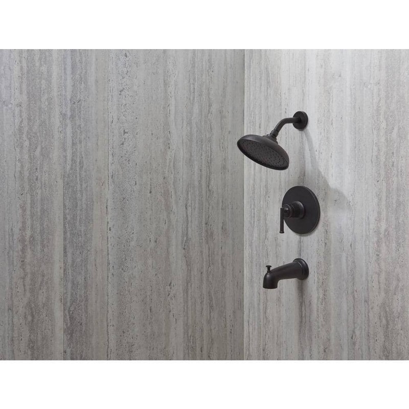 Glacier Bay Oswell Single Handle Tub Shower Faucet 1.8 GPM Matte Black w/Valve - Image 2