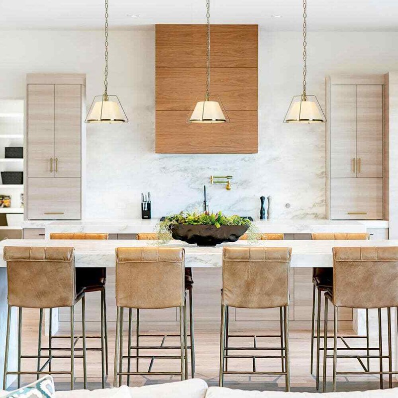 Uolfin Modern Copper Gold Pendant Light, 1-Light Brass Bowl Island Pendant Light - Image 2