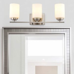 Bel Air Lighting Mod Pod 22". 3-Light Brushed Nickel Bathroom Vanity Light