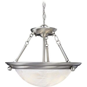 Volume Lighting Lunar 3-Light Brushed Nickel Interior Pendant