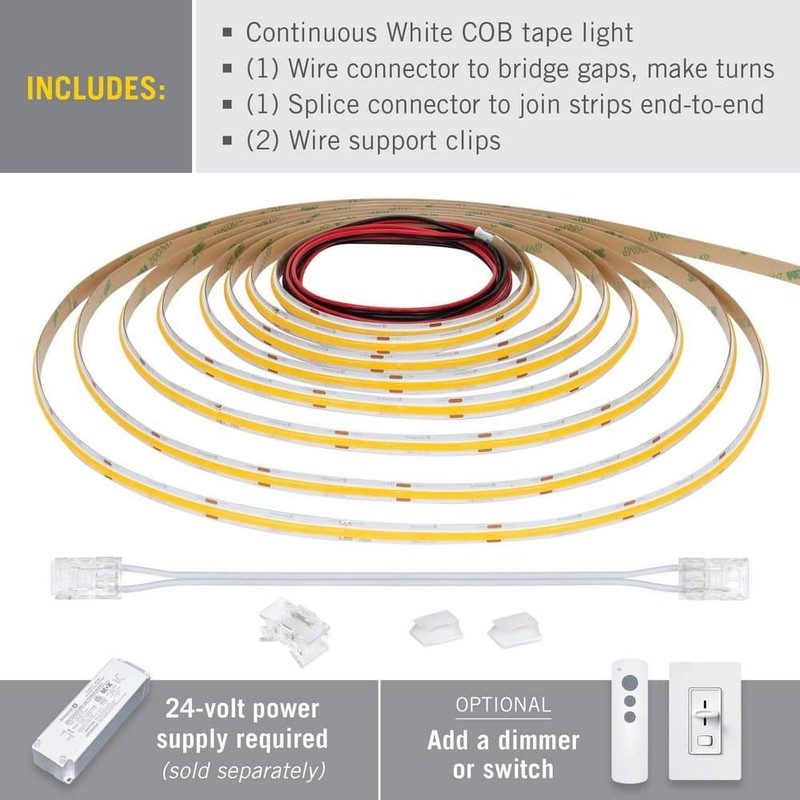 RibbonFlex Pro 24V White COB 16.4 ft Dimmable Cuttable LED Strip 2700K 165 Lm/Ft - Image 4